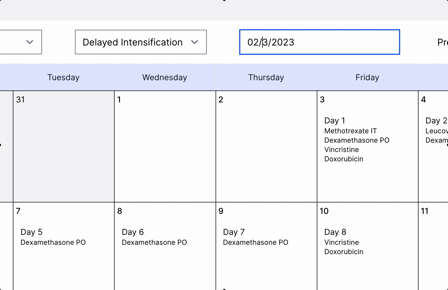 Animated gif of adjusting schedule